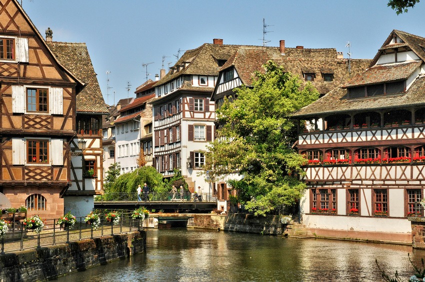 old houses in the district of La Petite France in Strasbourg