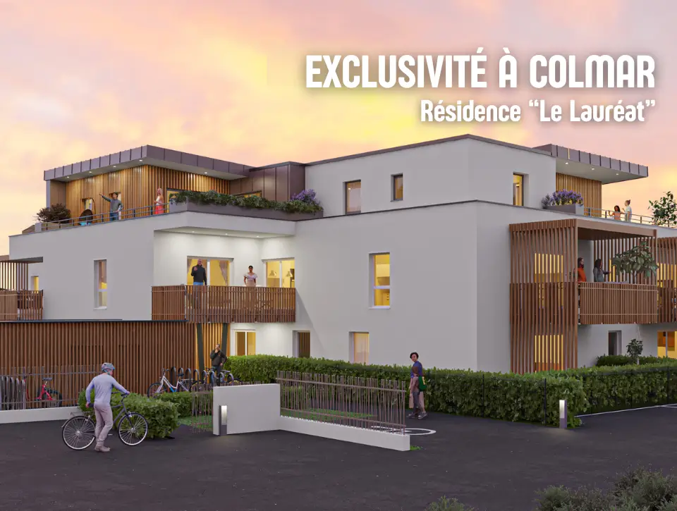 Illustration de la résidence Le Lauréat à Colmar, un programme immobilier neuf contemporain signé Trianon Résidences.