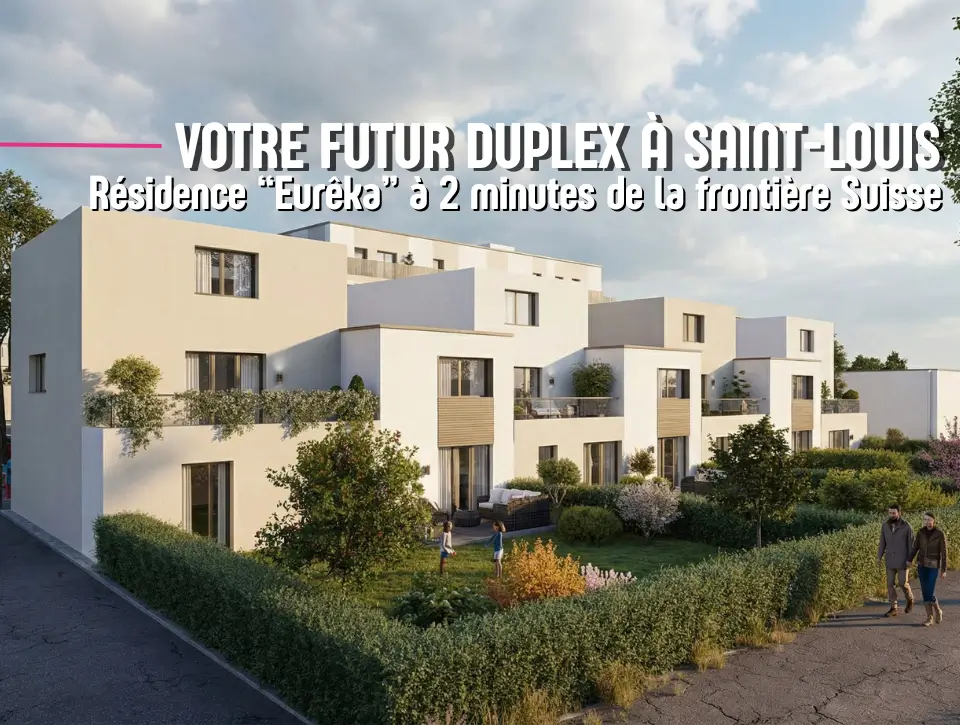 Perspective extérieure des appartements en duplex neufs à la Résidence Eurêka à Saint-Louis.